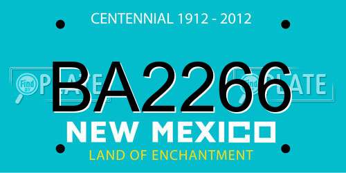 BA2266 New Mexico License Plate