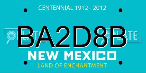 BA2D8B New Mexico License Plate