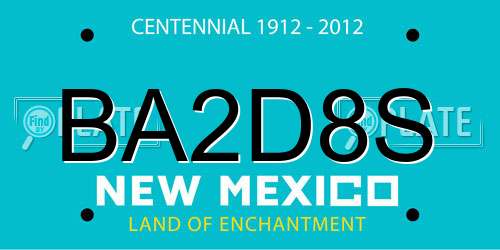 BA2D8S New Mexico License Plate