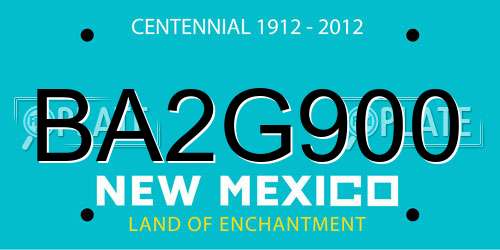 BA2G900 New Mexico License Plate