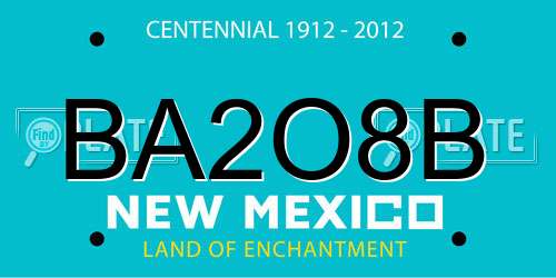 BA2O8B New Mexico License Plate