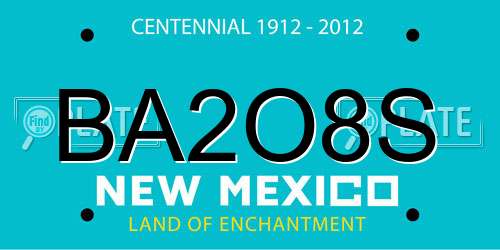 BA2O8S New Mexico License Plate