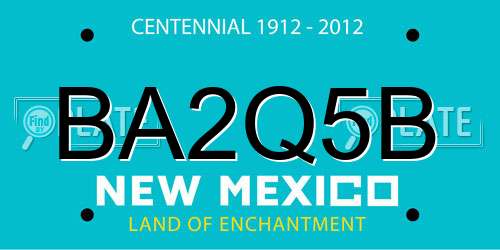BA2Q5B New Mexico License Plate