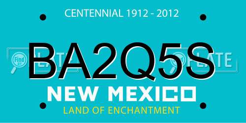 BA2Q5S New Mexico License Plate