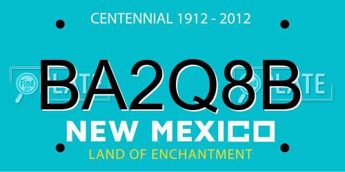 BA2Q8B New Mexico License Plate