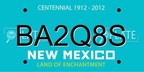 BA2Q8S New Mexico License Plate