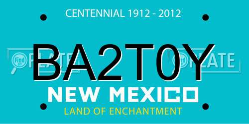 BA2T0Y New Mexico License Plate