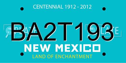 BA2T193 New Mexico License Plate