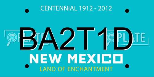 BA2T1D New Mexico License Plate