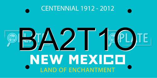 BA2T1O New Mexico License Plate