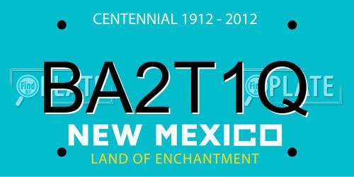 BA2T1Q New Mexico License Plate