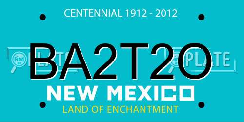 BA2T2O New Mexico License Plate