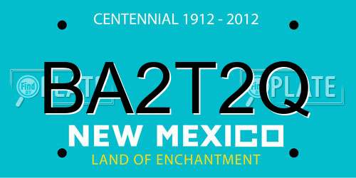 BA2T2Q New Mexico License Plate