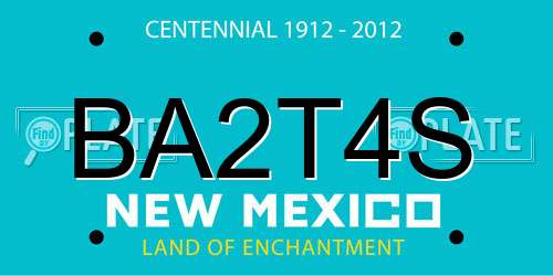 BA2T4S New Mexico License Plate
