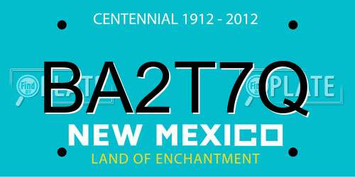 BA2T7Q New Mexico License Plate