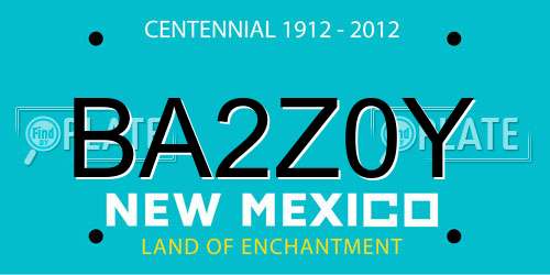 BA2Z0Y New Mexico License Plate