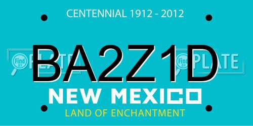 BA2Z1D New Mexico License Plate