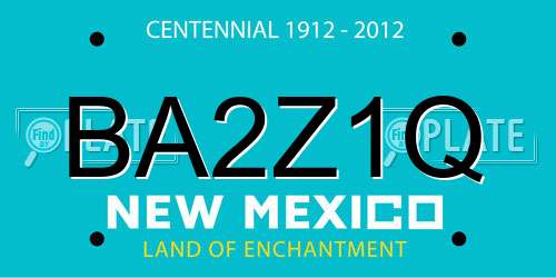 BA2Z1Q New Mexico License Plate
