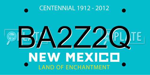 BA2Z2Q New Mexico License Plate