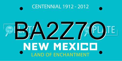 BA2Z7O New Mexico License Plate