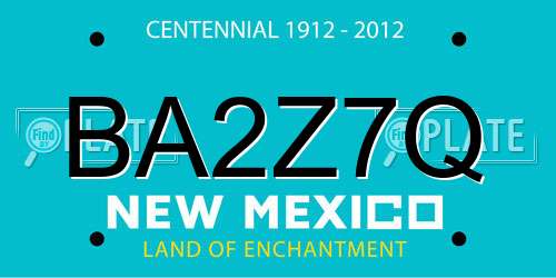 BA2Z7Q New Mexico License Plate