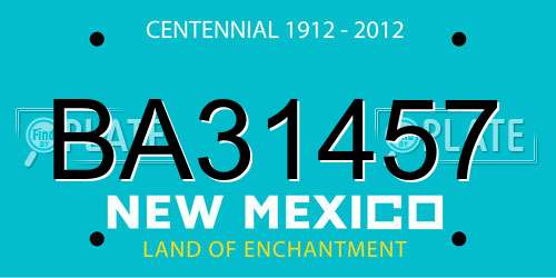 BA31457 New Mexico License Plate