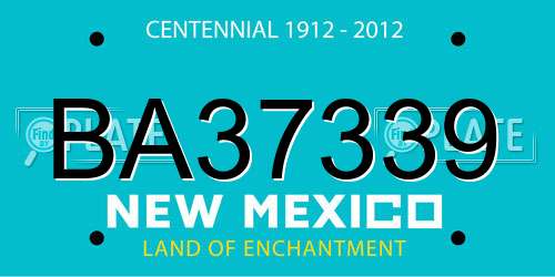 BA37339 New Mexico License Plate