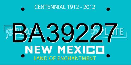 BA39227 New Mexico License Plate