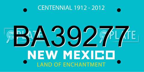 BA39277 New Mexico License Plate