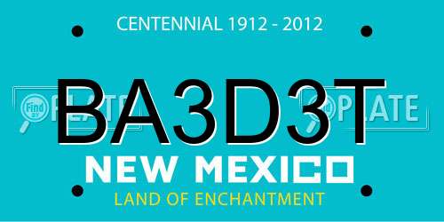 BA3D3T New Mexico License Plate