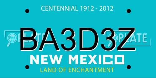 BA3D3Z New Mexico License Plate