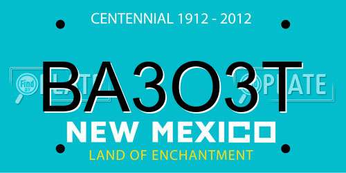 BA3O3T New Mexico License Plate