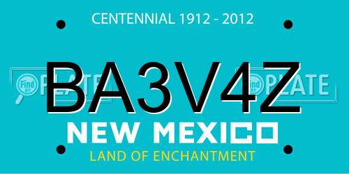 BA3V4Z New Mexico License Plate