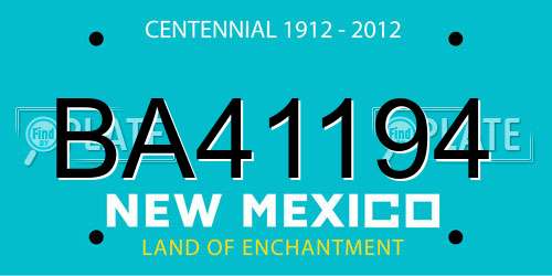 BA41194 New Mexico License Plate