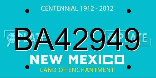 BA42949 New Mexico License Plate