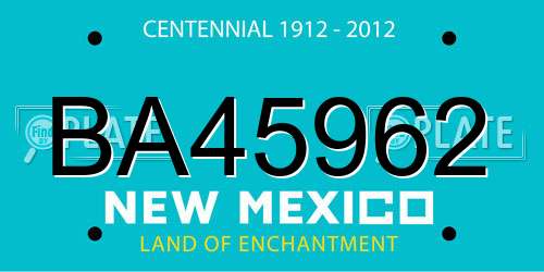 BA45962 New Mexico License Plate