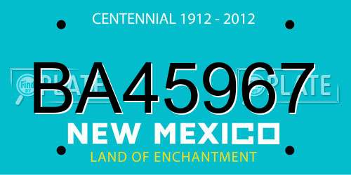 BA45967 New Mexico License Plate