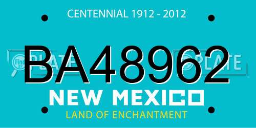 BA48962 New Mexico License Plate
