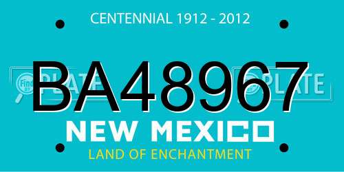BA48967 New Mexico License Plate