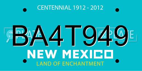 BA4T949 New Mexico License Plate