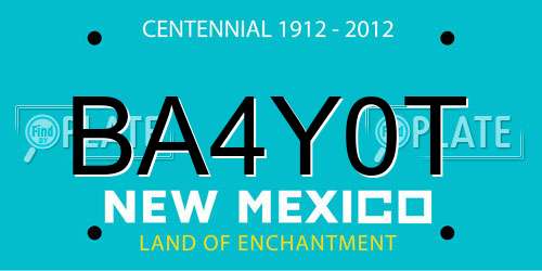 BA4Y0T New Mexico License Plate