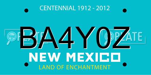 BA4Y0Z New Mexico License Plate