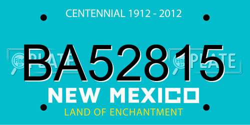 BA52815 New Mexico License Plate