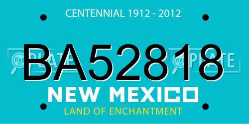 BA52818 New Mexico License Plate