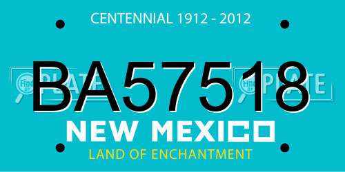 BA57518 New Mexico License Plate