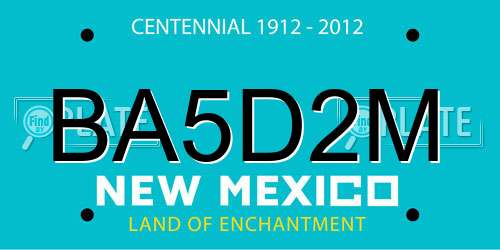 BA5D2M New Mexico License Plate