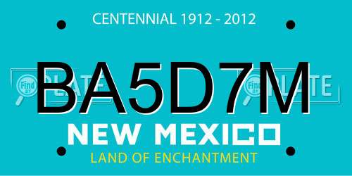 BA5D7M New Mexico License Plate