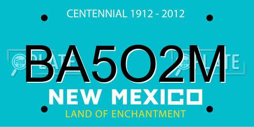 BA5O2M New Mexico License Plate