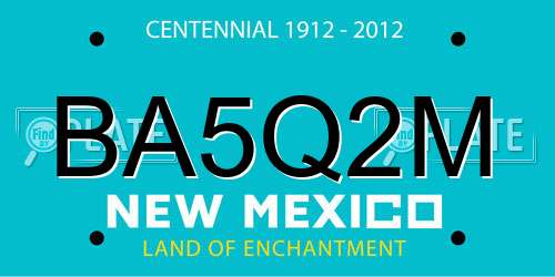 BA5Q2M New Mexico License Plate