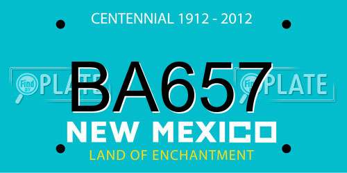 BA657 New Mexico License Plate